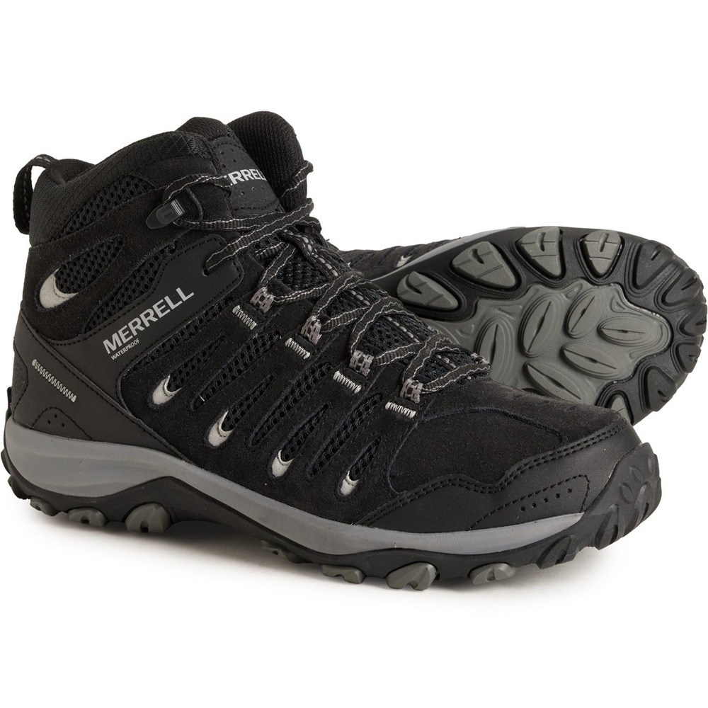 Merrell Crosslander‎ 3 Mid Hiking Boots  Waterproof Leather  Men Sz 10 Black Mid